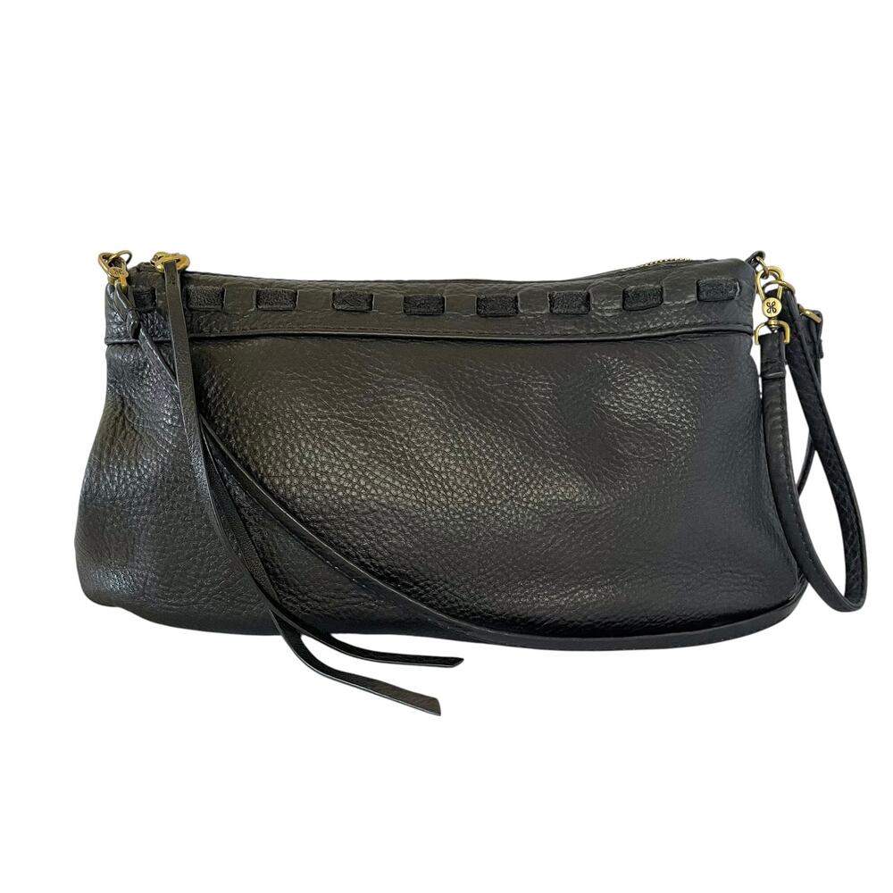 HOBO Birch Black Velvet Hide Leather Convertible Crossbody Wristlet Shoulder Bag - Picture 2 of 8